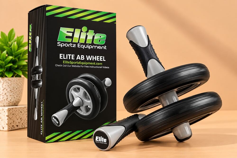 NWT Elite Sportz Ab Roller Wheel 2 Wheel Gym Home Abdominal Muscle Fitness